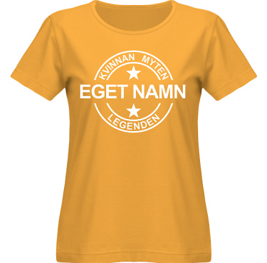 T-shirt SouthWest Dam Gul/Vitt tryck i kategori Familj/Kärlek: Myten Legenden Eget Namn