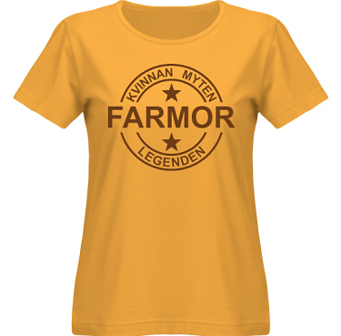 T-shirt SouthWest Dam Gul/Brunt tryck i kategori Familj/Krlek: Myten Legenden Farmor