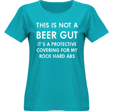 T-shirt SouthWest Dam Aquabl/Vitt tryck i kategori Alkohol: Not a beer gut