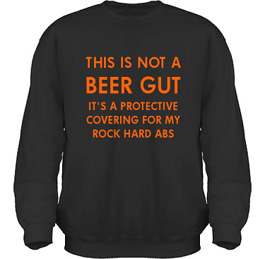 Sweatshirt HeavyBlend Svart/Orange tryck i kategori Alkohol: Not a beer gut