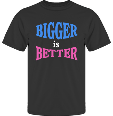 T-shirt UltraCotton Svart/Bltt och cerise tryck i kategori Blandat: Bigger is Better