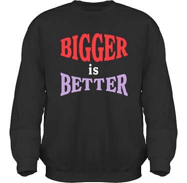 Sweatshirt HeavyBlend Svart/Rtt och lila tryck i kategori Blandat: Bigger is Better