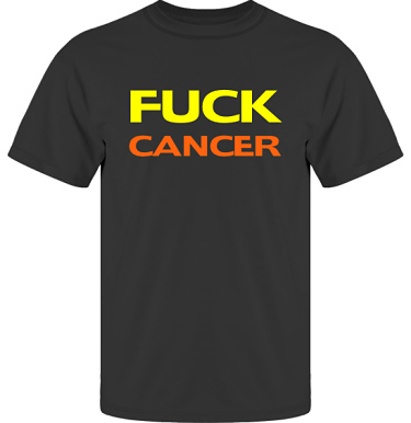 T-shirt UltraCotton Svart/Gult och orange tryck i kategori Attityd: Fuck Cancer