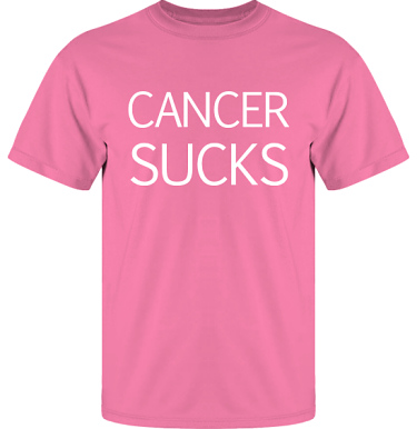T-shirt UltraCotton Azalea/Vitt tryck  i kategori Attityd: Cancer Sucks