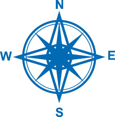 Väggdekor Azurblå i kategori Geografi: Kompassros