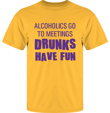 T-shirt UltraCotton Gul/Violett tryck i kategori Alkohol: Drunks have fun