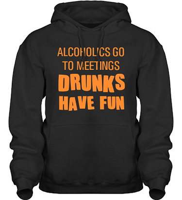 Hood HeavyBlend Svart/Orange tryck  i kategori Alkohol: Drunks have fun