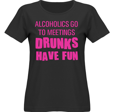 T-shirt SouthWest Dam Svart/Cerise tryck i kategori Alkohol: Drunks have fun