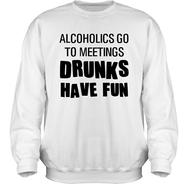 Sweatshirt HeavyBlend Vit/Svart tryck  i kategori Alkohol: Drunks have fun