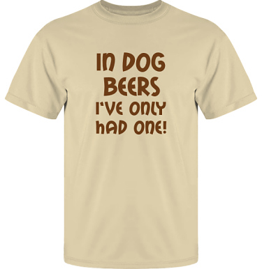 T-shirt UltraCotton Sand/Brunt tryck i kategori Alkohol: In dog beers