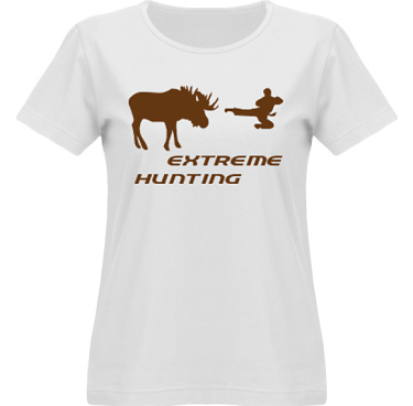 T-shirt SouthWest Dam Vit/Brunt tryck i kategori Attityd: Extreme Hunting