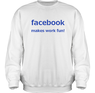Sweatshirt HeavyBlend Vit/Royalbltt tryck i kategori Arbete: Facebook
