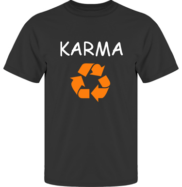 T-shirt UltraCotton Svart/Vitt och orange tryck i kategori Kloka ord: Karma