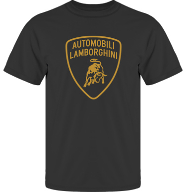 T-shirt UltraCotton Svart/Guldtryck i kategori Motor: Lamborghini