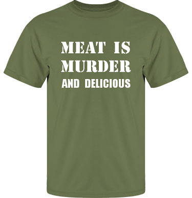 T-shirt UltraCotton Militrgrn/Vitt tryck i kategori Blandat: Meat is Murder