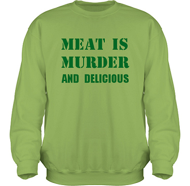 Sweatshirt HeavyBlend Kiwi/Grnt tryck i kategori Blandat: Meat is Murder