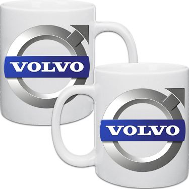 Vit keramikmugg Volvo 2-pack i kategori Muggar: Mugg Volvo 2-pack