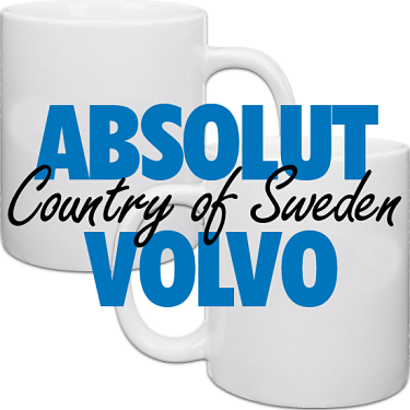 Vit keramikmugg Absolut Volvo 2-pack i kategori Muggar: Mugg Absolut Volvo 2-pack
