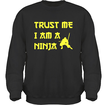 Sweatshirt HeavyBlend Svart/Gult tryck  i kategori Attityd: I am a ninja