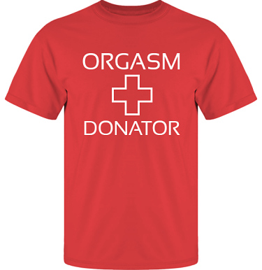 T-shirt UltraCotton Rd/Vitt tryck i kategori Sexxx: Orgasmdonator