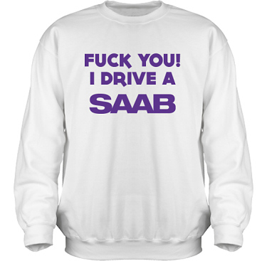 Sweatshirt HeavyBlend Vit/Violett tryck i kategori Motor: Saab F**k You