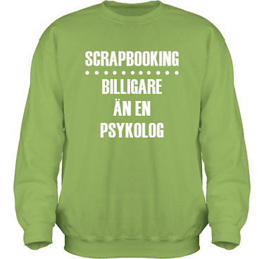 Sweatshirt HeavyBlend Kiwi/Vitt tryck  i kategori Scrapbooking: Billigare n en psykolog