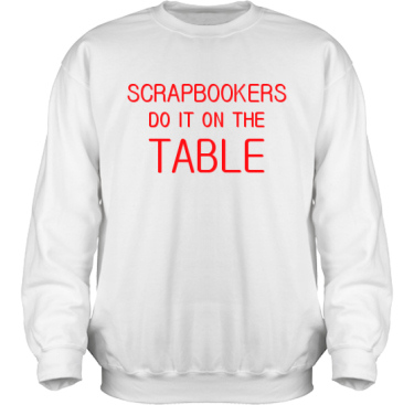 Sweatshirt HeavyBlend Vit/Rtt tryck  i kategori Scrapbooking: On the table