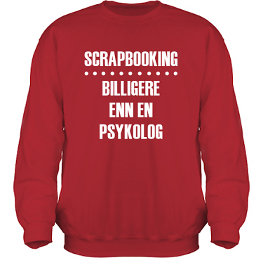 Sweatshirt HeavyBlend Rd/Vitt tryck i kategori Scrapbooking: Billigere enn en psykolog