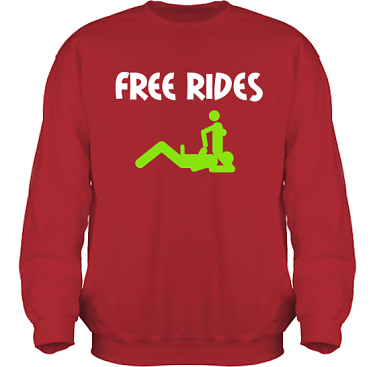 Sweatshirt HeavyBlend Rd/Vitt och ppelgrnt tryck i kategori Sexxx: Free Rides
