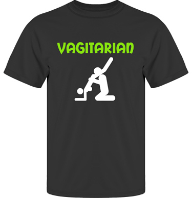 T-shirt UltraCotton Svart/ppelgrnt och vitt tryck i kategori Sexxx: Vagitarian