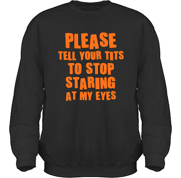 Sweatshirt HeavyBlend Svart/Orange tryck i kategori Sexxx: Stop Staring