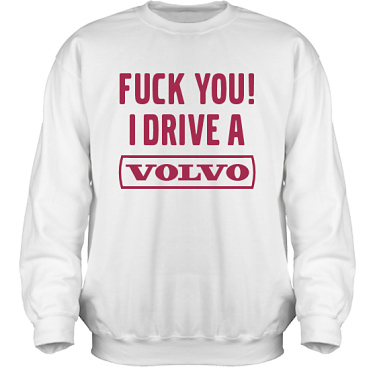 Sweatshirt HeavyBlend Vit/Vinrtt tryck  i kategori Motor: Volvo F**k You