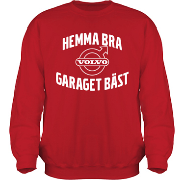 Sweatshirt HeavyBlend Rd/Vitt tryck i kategori Motor: Volvo Garaget bst