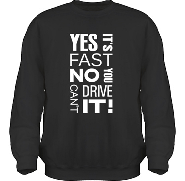 Sweatshirt HeavyBlend Svart/Vitt tryck i kategori Motor: Yes its fast
